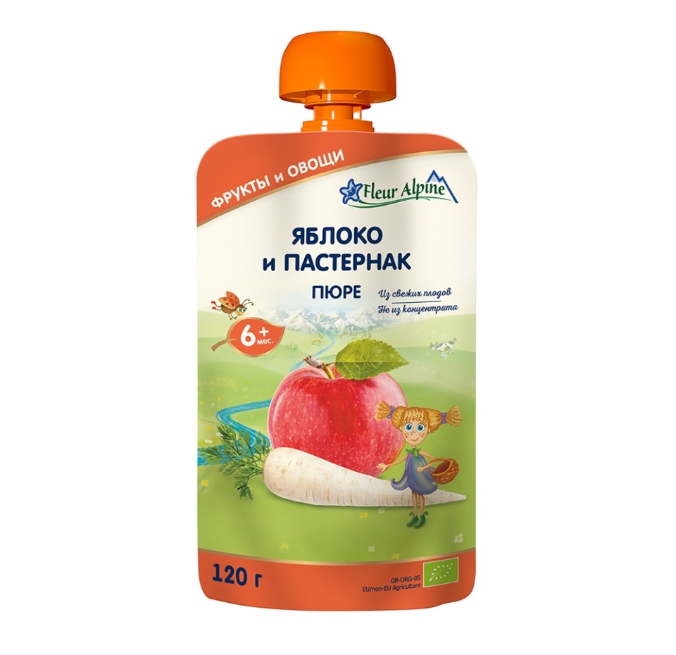 

Пюре детское Fleur Alpine Яблоко и Пастернак с 6 месяцев 120 г