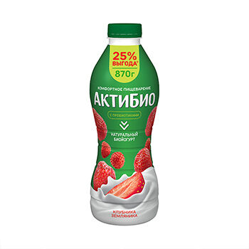 Биойогурт АктиБио клубника-земляника 1,5% 870г