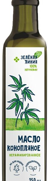 Масло Зеленая линия конопляное нерафинированное 250мл