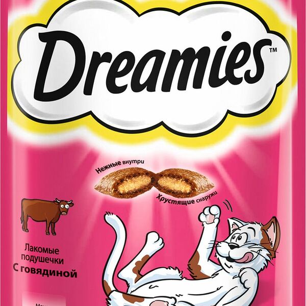 Лакомство для кошек Dreamies с говядиной