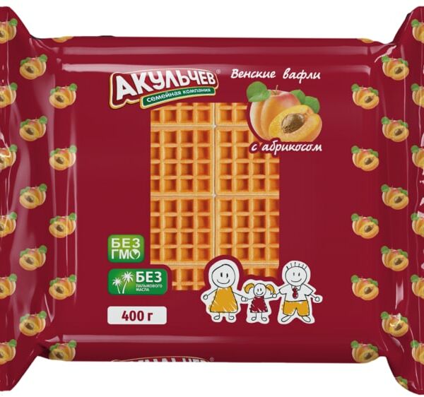Вафли Акульчев венские с абрикосом 400г