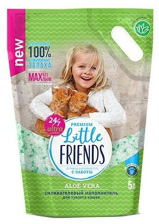 Little Friends Aloe Vera наполнитель силикагелевый впитывающий 2 кг.