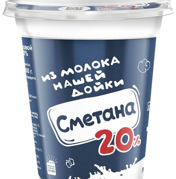 Сметана из молока Нашей Дойки 20% 300г