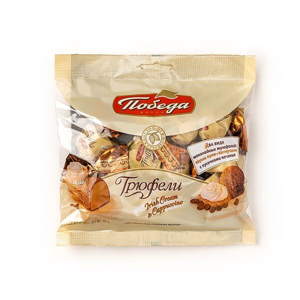 Конфеты Победа вкуса Трюфели ассорти Irish Cream и Cappuccino 200г