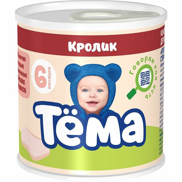 Пюре Тёма из кролика с 6 месяцев, 90г