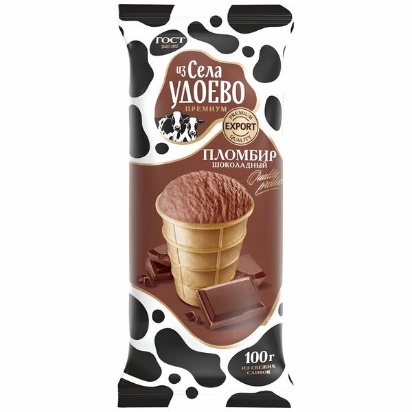 Мороженое Из села Удоево Пломбир Шоколадное