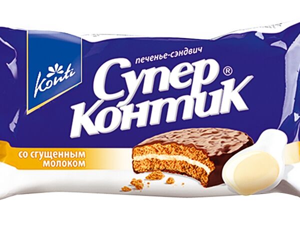 Печенье-сэндвич Konti Супер-Контик со сгущённым молоком, 100г