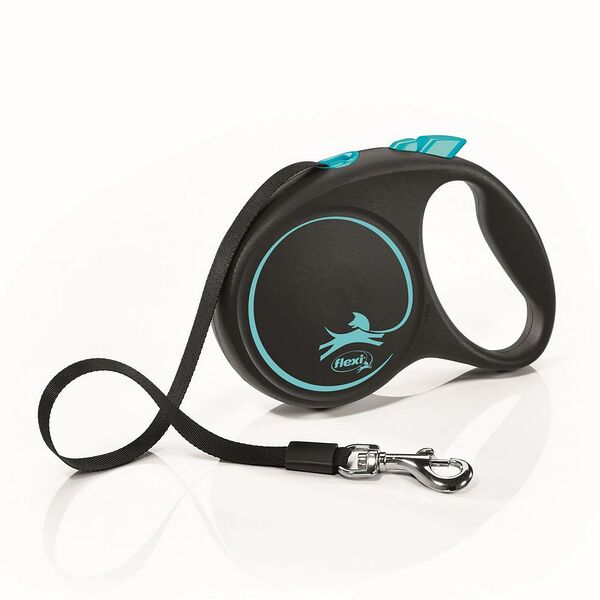 Рулетка Flexi Black Design M до 25 кг 5 м лента Синяя