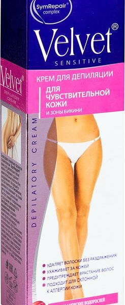 Крем для депиляции Velvet для чувствительной кожи и зоны бикини 100мл