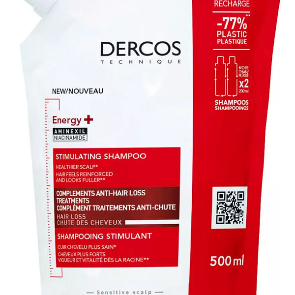 Шампунь Vichy Dercos Energy + против выпадения волос сменный блок 500 мл 