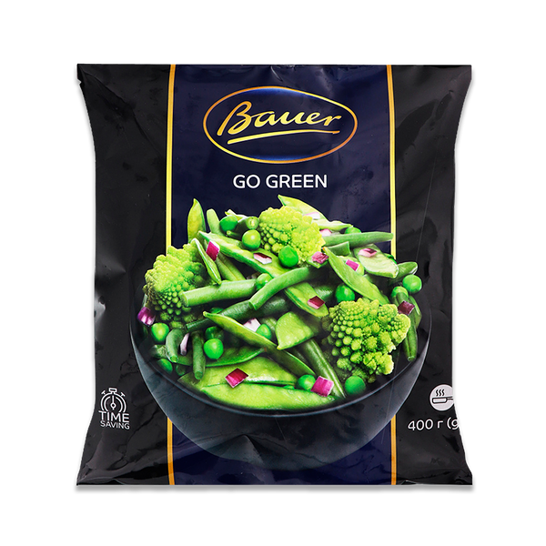 Смесь овощная Bauer go green зеленая замороженная 400 г