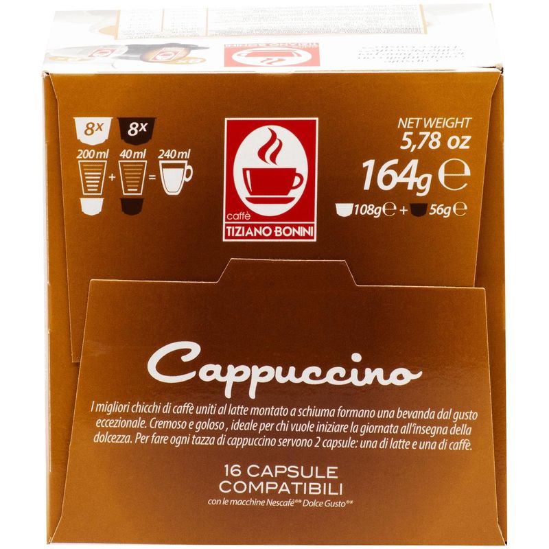 

Капсулы Caffe Tiziano Bonini Cappuccino 16 шт. 164 г