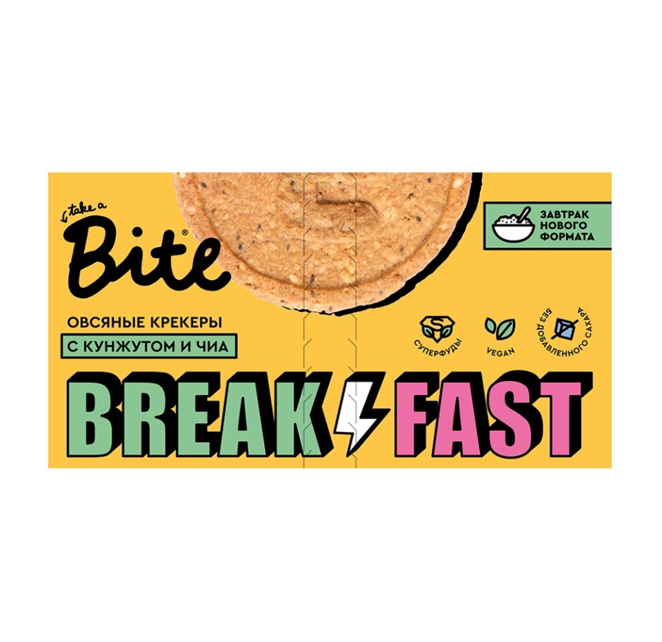 

Крекеры овсяные Take a Bite с кунжутом и чиа 200 г