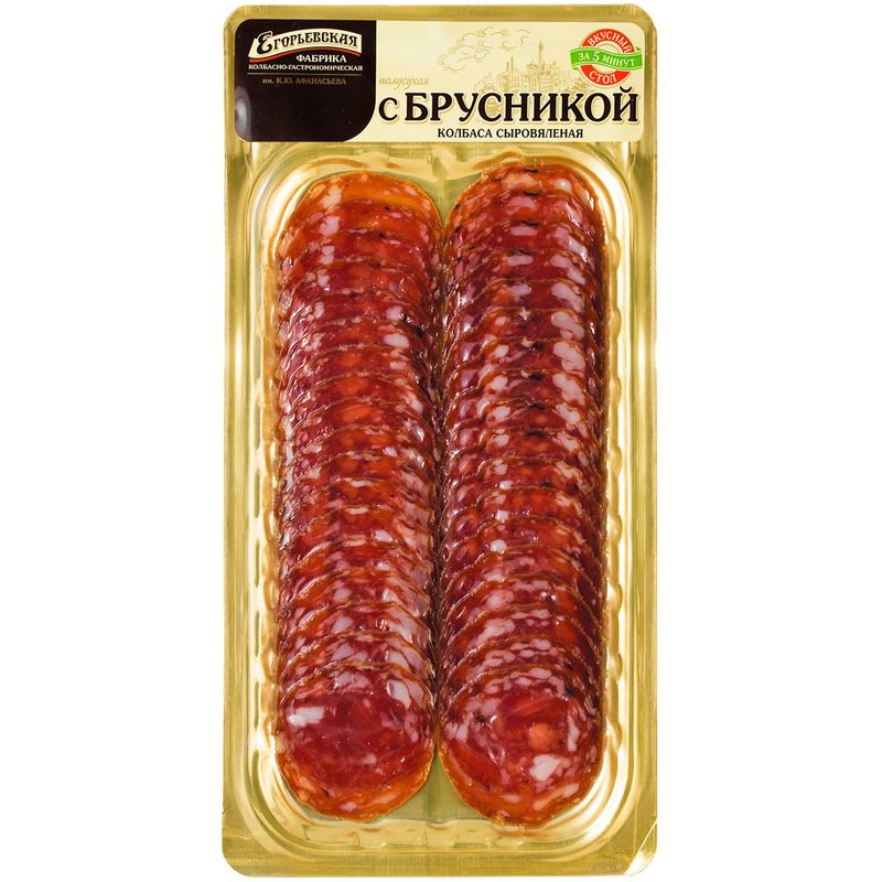 

Колбаса Егорьевская с брусникой сыровяленая 70 г