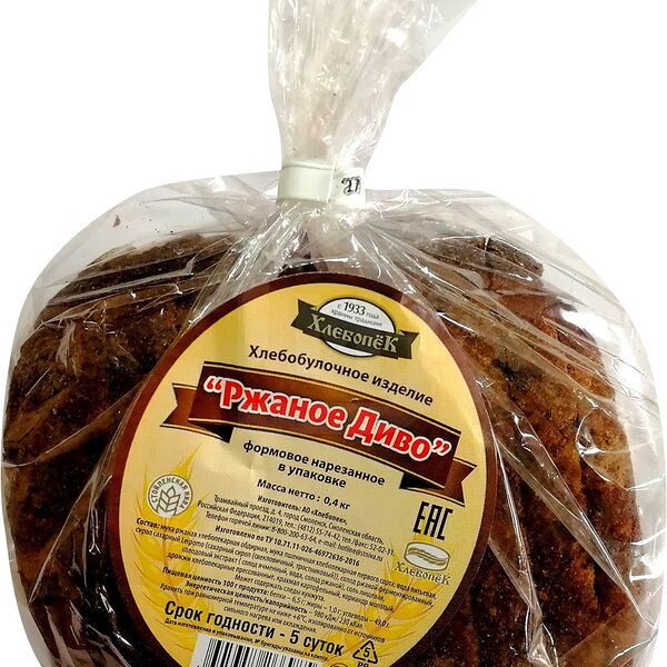 Изделие хлебобулочное Ржаное Диво нарезка 400г