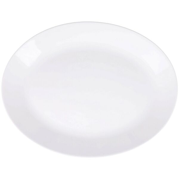 Блюдо овальное Кулинарк Сфера, 35 см, стекло, белый