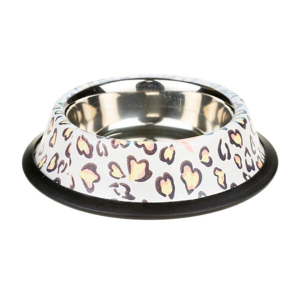 Миска металл для щенков резиновое основание цветной рисунок
