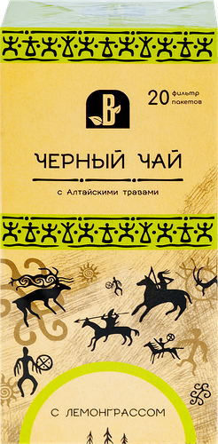 Чай черный Вектор лемонграсс в пакетиках 1,5 г х 20 шт