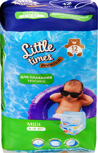 

Подгузники-трусики для плавания LITTLE TIMES S, 12шт