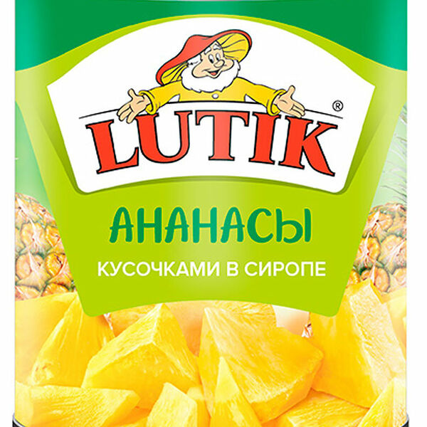 Ананасы консервированные кусочками в сиропе ТМ Lutik (Лютик)