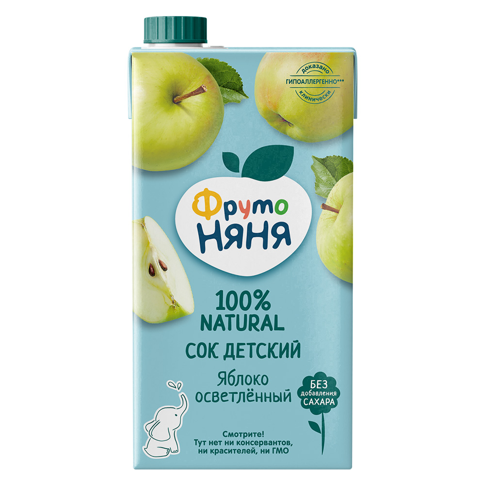 

Сок ФрутоНяня Яблоко осветленный без сахара 500 мл