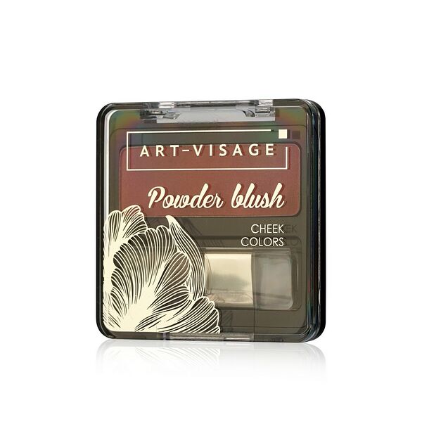 Компактные румяна для лица Art-Visage Powder Blush с кисточкой 304 Sunset