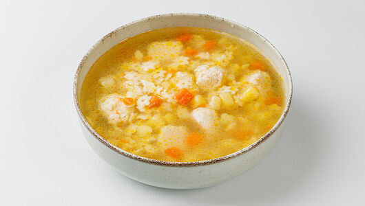 Суп с куриными фрикадельками и пастой 