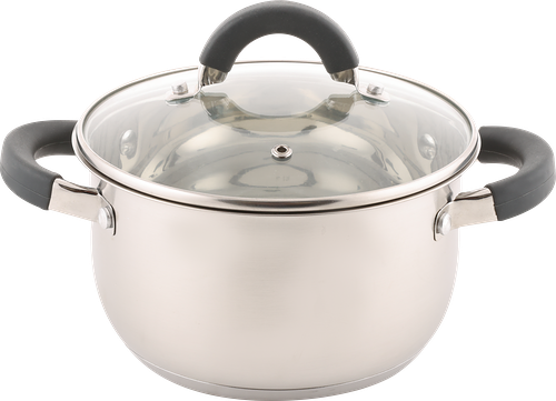 Кастрюля HOMECLUB Comfort, с силиконовыми ручками, нержавеющая сталь, индукция, 3.5л Арт. GS-5