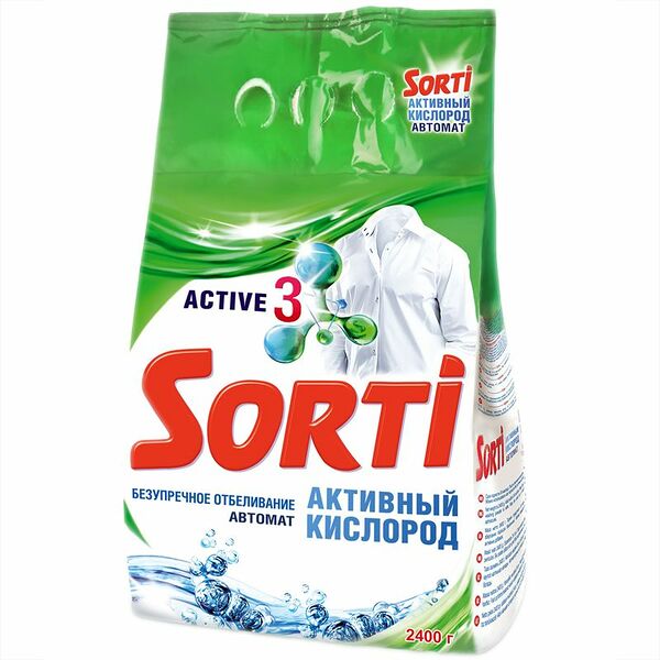 Порошок Sorti стиральный Активный кислород Автомат универсальный, 2.4кг