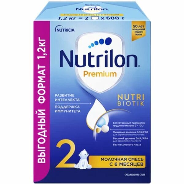Смесь молочная сухая Nutrilon Premium Pronutri+ 2 с 6 месяцев