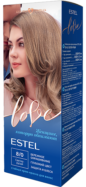 Крем-краска для волос Estel Love Стойкая оттенок 8/0 Светло-русый