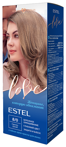 

Крем-краска для волос Estel Love Стойкая оттенок 8/0 Светло-русый 115 мл