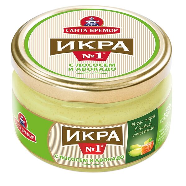 Икра деликатесная с лососем и авокадо Санта Бремор