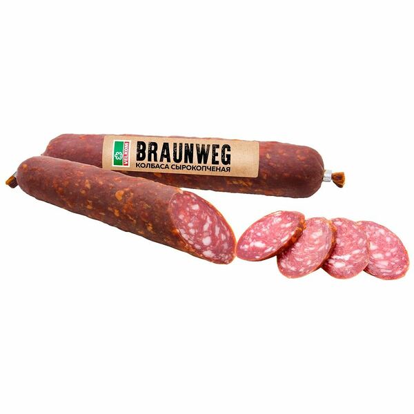 Колбаса сырокопчёная Велком Braunweg полусухая, 165г