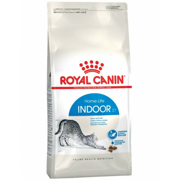 Royal Canin Indoor 27 для взрослых кошек (в возрасте от 1 года до 7 лет), живущих в помещении 2 кг
