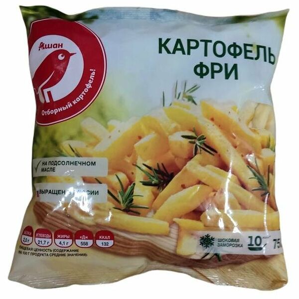 Картофель фри АШАН Красная птица замороженный