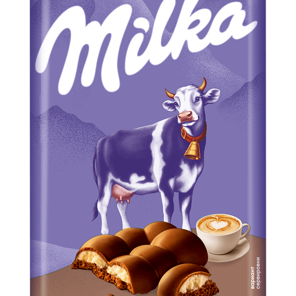 Шоколад молочный пористый Milka Bubbles с начинкой со вкусом капучино, 92г