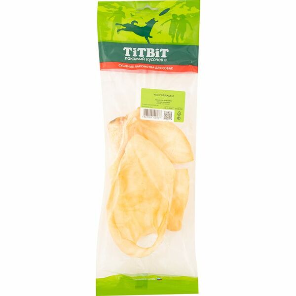 Лакомство для собак Titbit ухо говяжье 2 шт