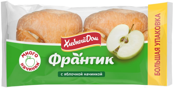 

Слойка Хлебный дом Франтик с яблочной начинкой 2х75 г