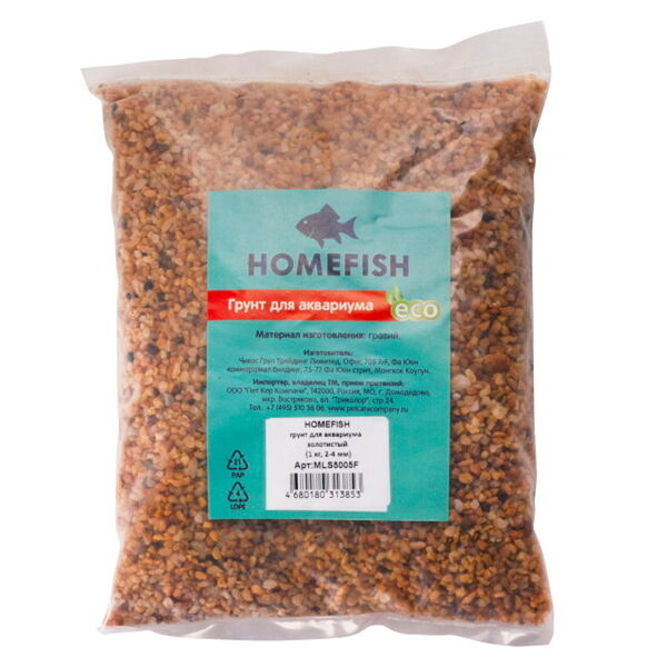 HOMEFISH Грунт 1кг для аквариума золотистый 2-4мм