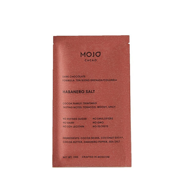 Шоколад горький Mojo Cacao Habanero Salt с перцем и солью 70 % какао