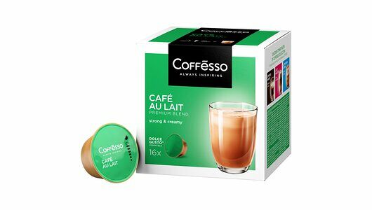 Кофе в капсулах для кофемашин Coffesso Cafe Au Lait 10г х 16 шт, 160г