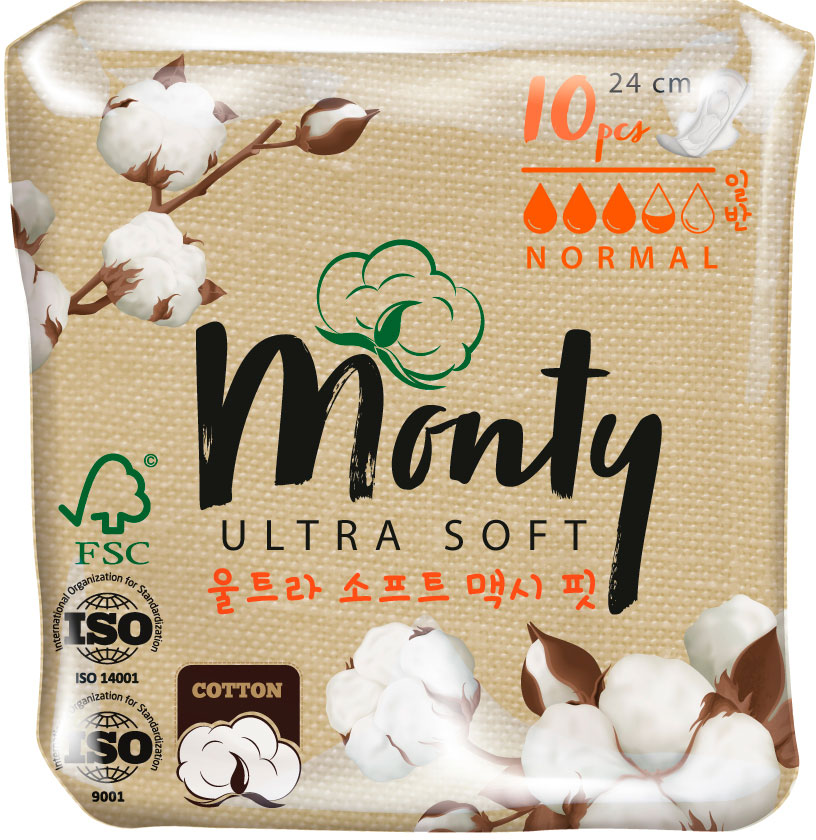 

Прокладки Monty Ultra Soft normal plus 10 шт