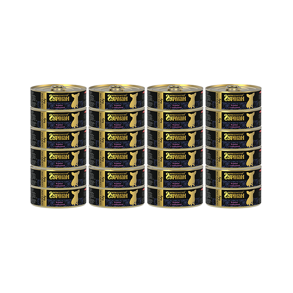 Корм для щенков ЧЕТВЕРОНОГИЙ ГУРМАН Курица, говядина в желе конс. 100г (упаковка - 24 шт)