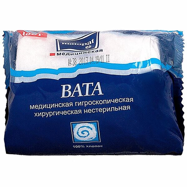 Вата Matopat хлопковая нестерильная 100 г