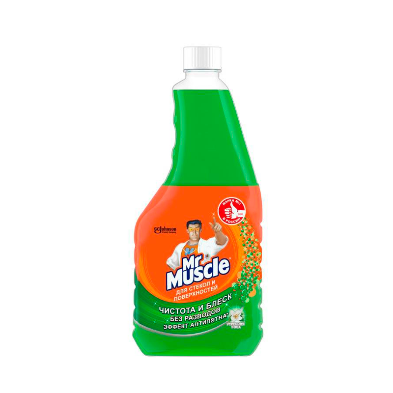 

Средство для мытья стекол и поверхностей Mr.Muscle Утренняя роса запасной блок 530 мл