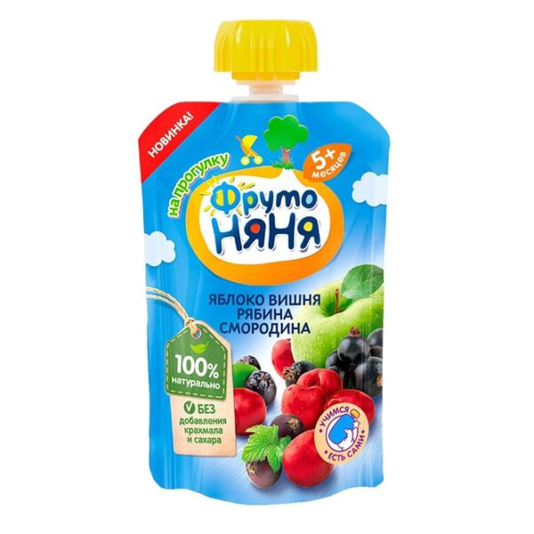 Пюре ФрутоНяня салатик со смородиной с 5 месяцев