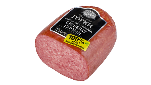 Колбаса копчено-вареная БЛИЖНИЕ ГОРКИ Сервелат Гурман, 500 г