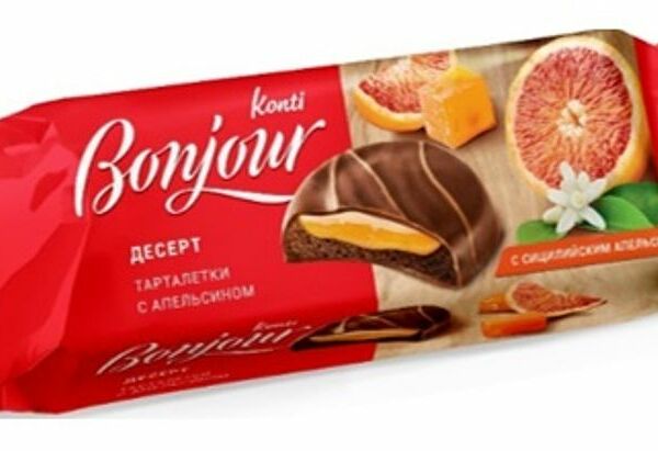 Тарталетки Bonjour konti с апельсином