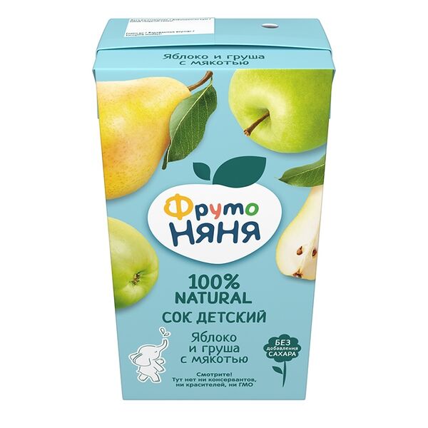 Сок детский Фрутоняня яблоко-груша с мякотью с 3 лет 500 мл